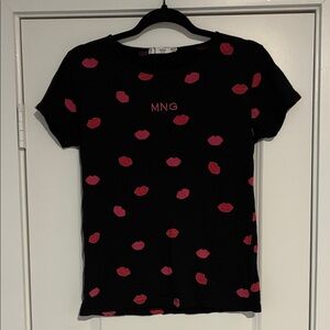 MANGO Basics Lips Short Sleeve Tee